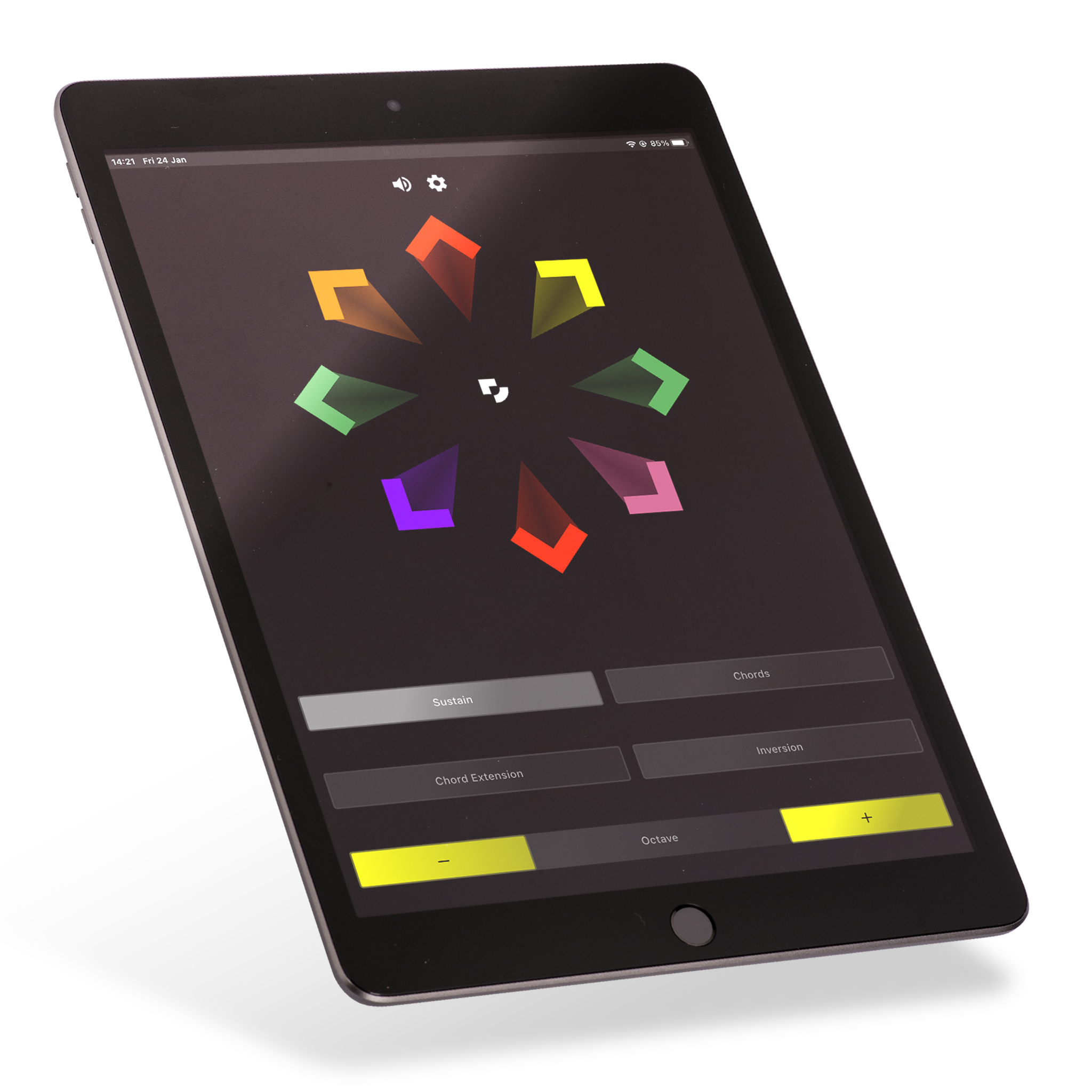 Swipe instrument open on a tablet